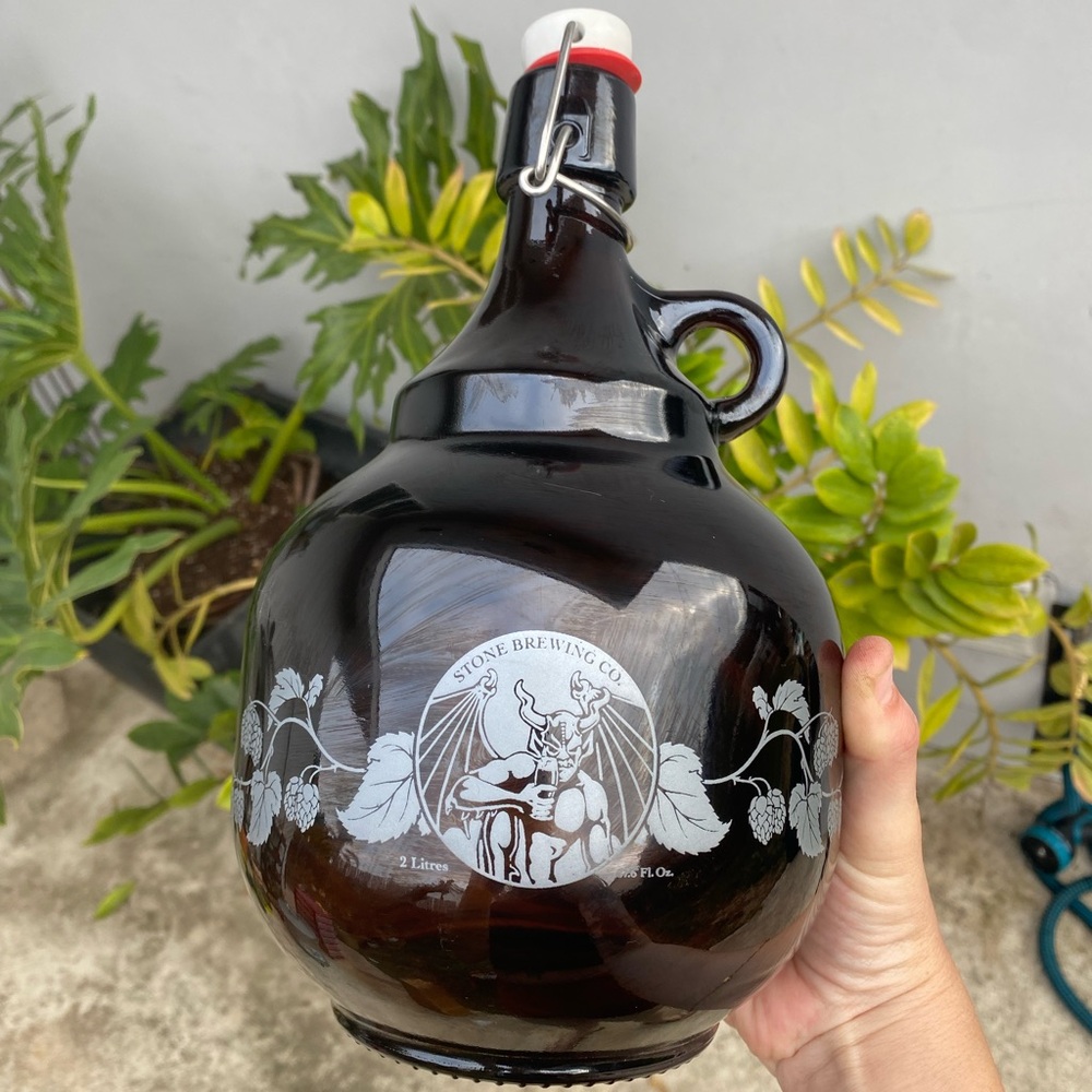 Stone Brewing Growler Glass Jug 2 Liters